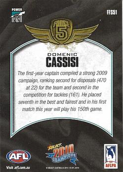 2010 Select AFL Champions - Force 5 Foil Signatures #FFS51 Domenic Cassisi Back